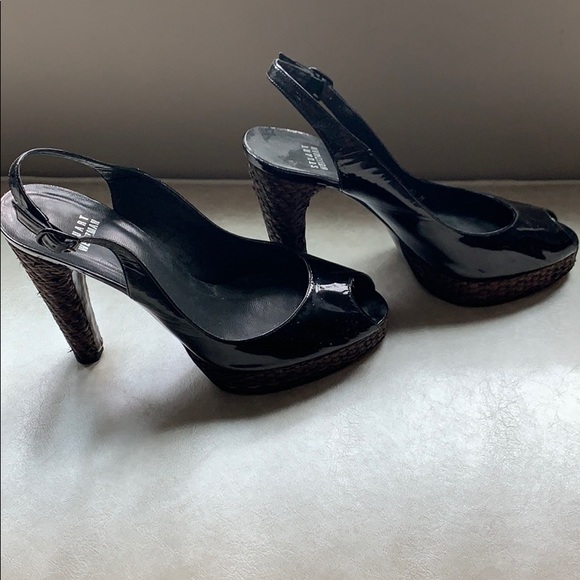 Stuart Weizmann black sling back sandals - Picture 4 of 8
